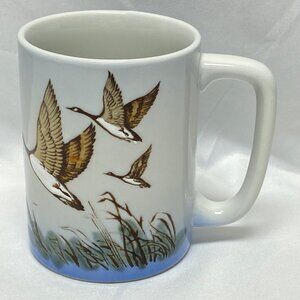 Vintage Otagiri Japan Embossed Geese Ceramic Coffee Mug 10 Oz